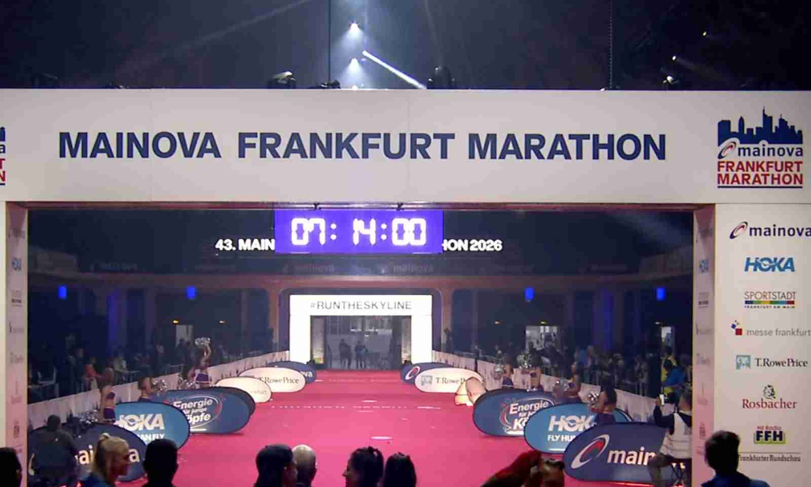 Finishing line at the Mainova Frankfurt Marathon 2026