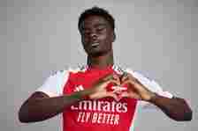 Bukayo Saka of Arsenal at the Sobha Realty Training Centre on May 16, 2024 in St Albans, England.