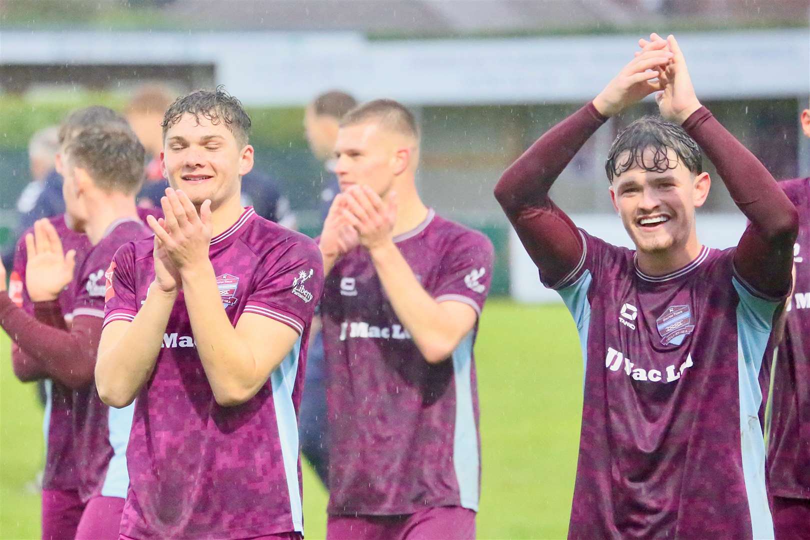 Bourne celebrate Saturday's success over Banbury. Photo: Jason Richardson