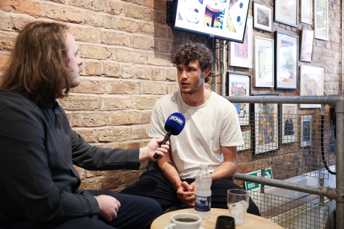 Merlin Rohl in conversation with the ECHO's Ryan Paton in Crosby Coffee 