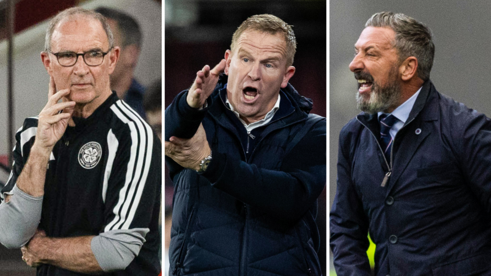 Celtic's Martin O'Neill, Hearts' Wouter Vrancken and Rangers' Derek McInnes