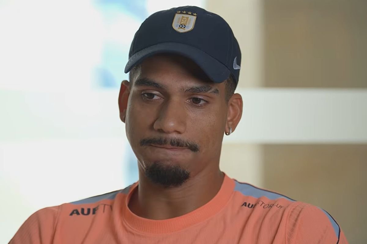 Liverpool defender Ronald Araujo is interviewed while away on international duty with Uruguay