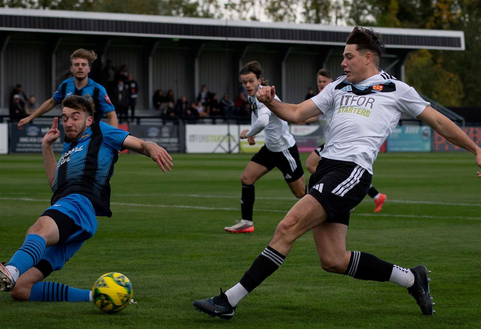Cambridge City striker Fletcher Toll in action against Little Oakley. Picture: Iain Walker