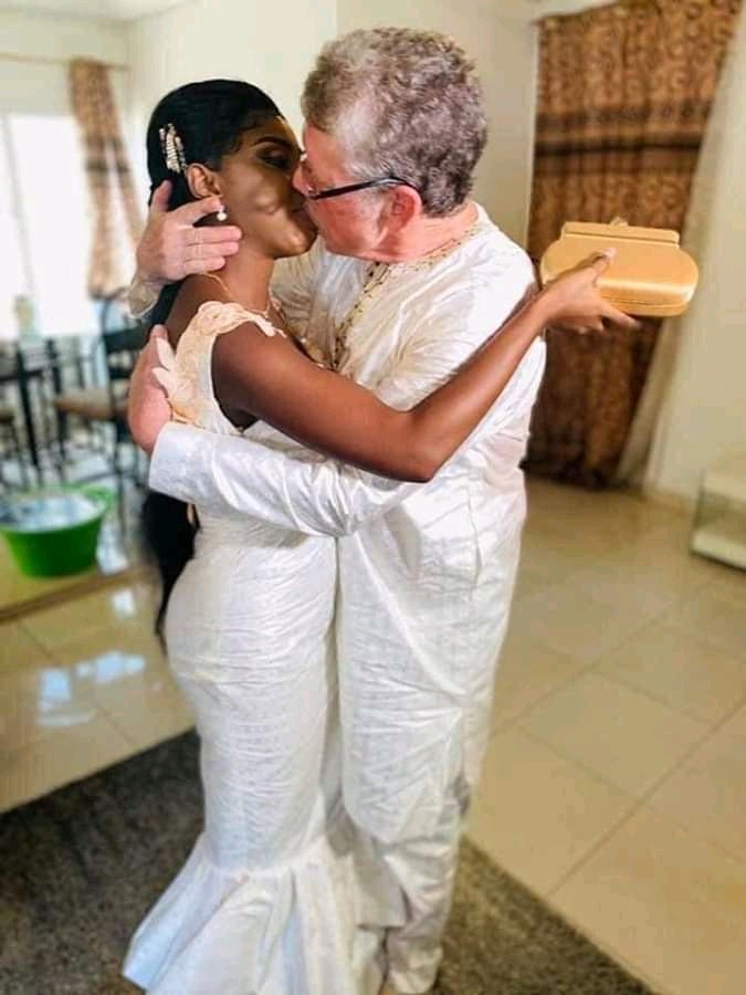 70-Year-Old White Man And His 22-Year-Old Wife Celebrate 2 Years Of Marriage - Photos