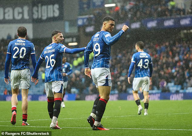Kevin Kelsy celebrates a goal in his side's 4-0 demolition of St Johnstone at the weekend