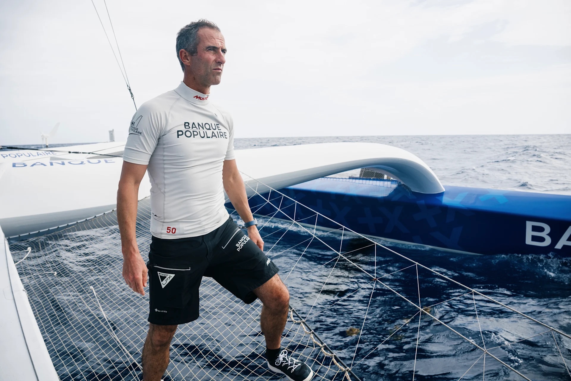 Navigation sur l’Ultim BP XI entre Pointe à Pitre et Les Saintes avec Armel Le Cléac’h le 27 février 2026
Photo Vincent Curutchet / BPCE