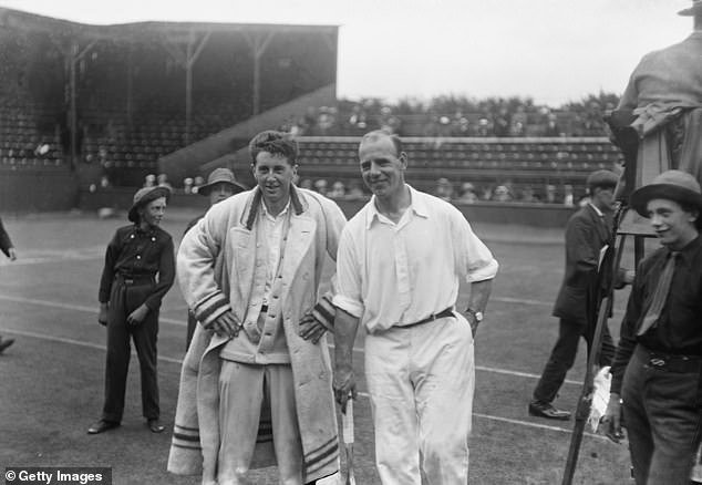 American tennis player Richard Norris Williams (left) and Ireland's James Cecil Parke, a Monkstown RFC legend, at the International Lawn Tennis Challenge (later Davis Cup) in Wimbledon, London, England, July 18th 1913