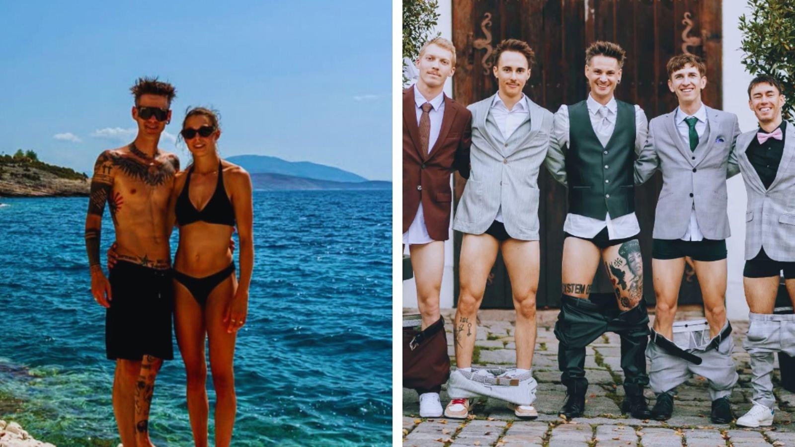 Feierten eine feucht-fröhliche Hochzeit: Manuel und Lisa Fettner.