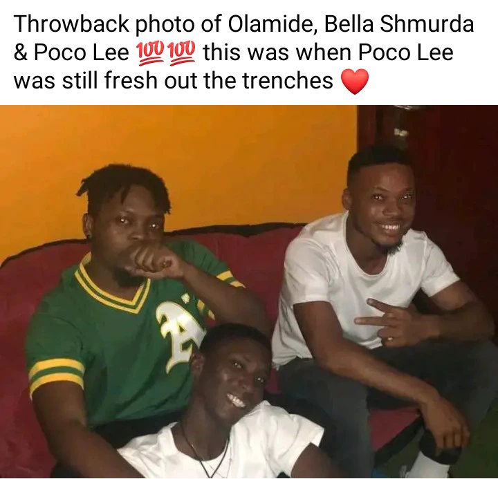 Reactions As Throwback Photo Of Olamide With Poco Lee And Bella Shmurda Is Seen