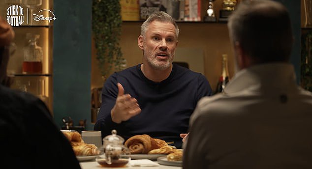 Jamie Carragher has been pushing Unai Emery towards the Manchester United job on The Overlap podcast, claiming that Villa 'will never be' United (source: TheOverlap/YouTube)