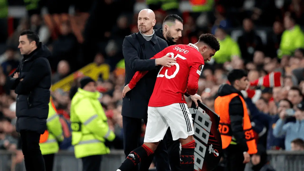 Jadon Sancho was loaned out twice by Manchester United while Erik ten Hag was in charge (Image: Getty)