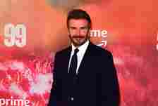 David Beckham poses with old pal Gary Neville on the red carpet