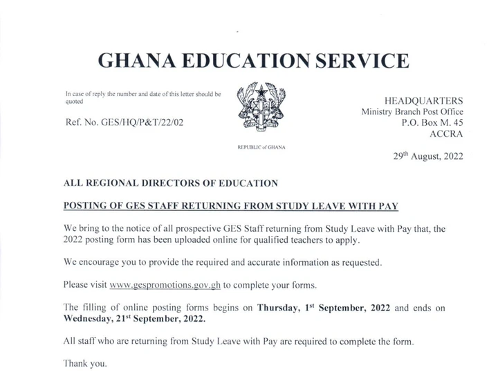 JUST IN: Teachers Who Fall Into This Category Should Fill This Form...-GES