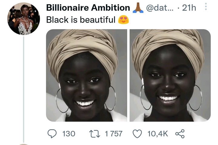 "Black is beautiful" - Dark-skinned lady stirs online with her photos
