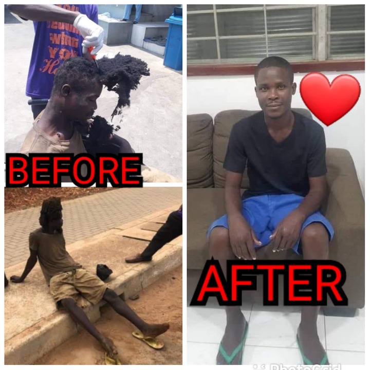 See The Transformation Of A Popular Mentally Challenged Man Roaming In Accra After Being Healed