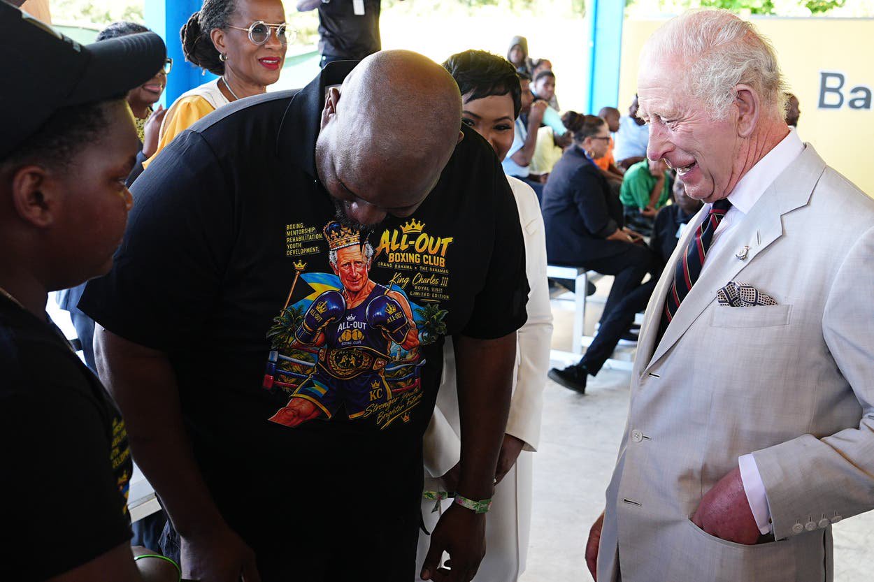 King Charles was amused by the boxing T-shirts