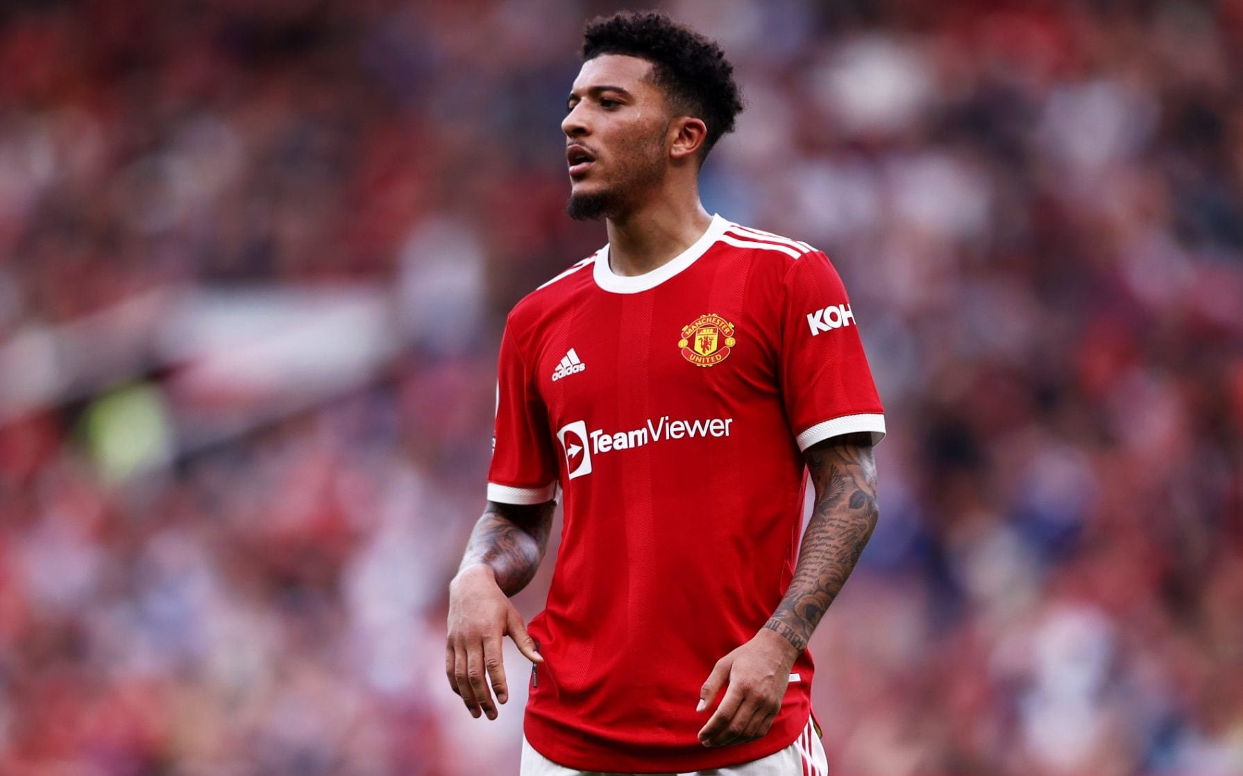 Jadon Sancho in action for Manchester United