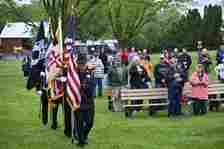 The Carroll County Sheriff's Office Honor Guard brings in the colors during the 3rd annual Veterans Celebration of Carroll County at the Farm Museum in Westminster.(Thomas Walker/Freelance)