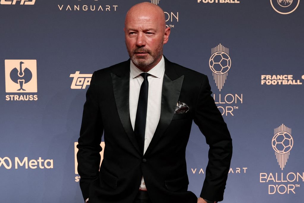 English former football player Alan Shearer poses upon their arrival to attend the 2026 Ballon d'Or France Football award ceremony at the Palladium Theatre in London on October 26, 2026. (Photo by FRANCK FIFE / AFP via Getty Images)
