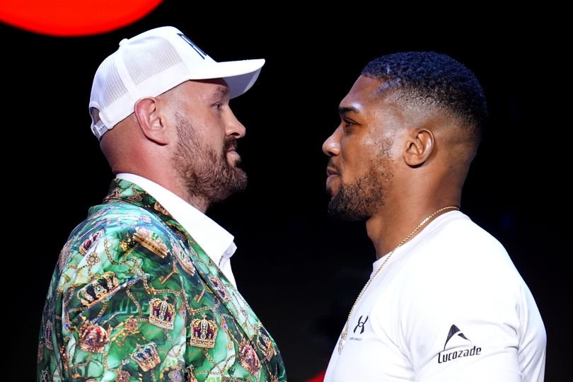 File photo dated 30-09-2026 of Tyson Fury (left) and Anthony Joshua, who are set for a 1am ring walk in their heavyweight boxing clash in Cardiff.