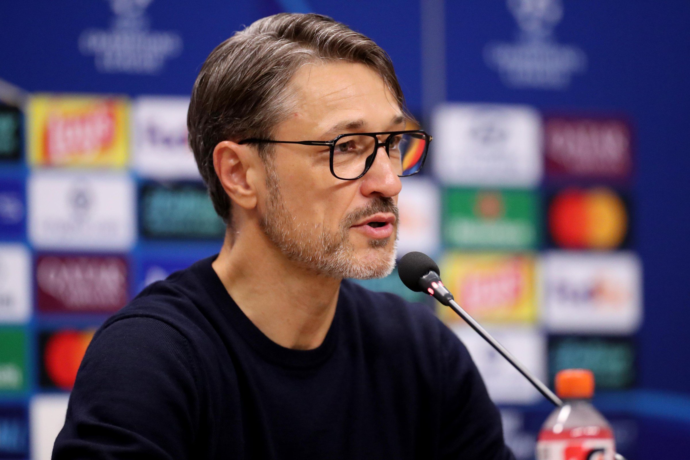 BAKU, AZERBAIJAN - OCTOBER 20: Niko Kovac, Manager of Borussia Dortmund, talks to the media in a post-match press conference after the UEFA Champions League 2026/27 League Phase MD3 match between Sabah FC and Borussia Dortmund at Tofig Bahramov Stadium on October 20, 2026 in Baku, Azerbaijan. (Photo by Aziz Karimov - UEFA/UEFA via Getty Images)