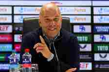Headcoach Arne Slot of Feyenoord during the press conference during the Dutch Eredivisie match between Feyenoord and PEC Zwolle at Stadion Feijenoo...