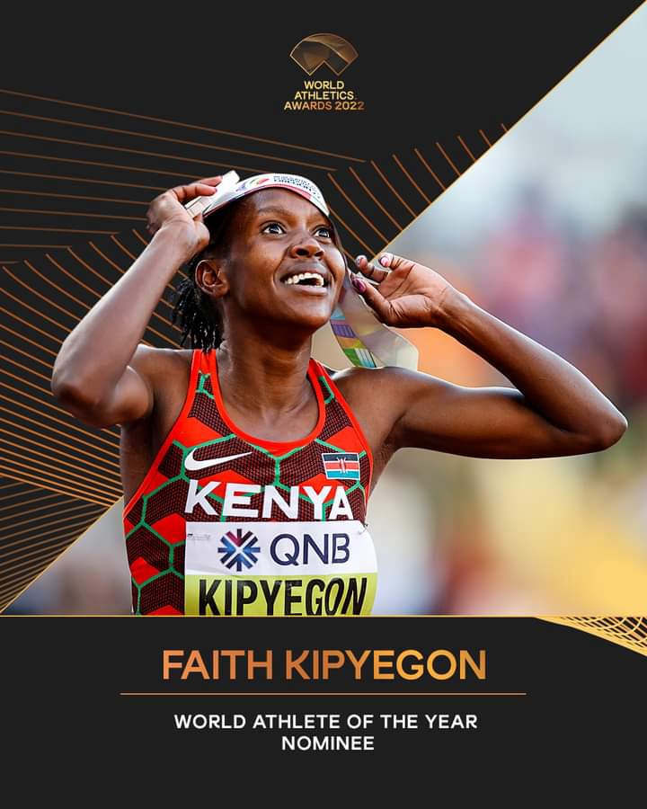 Faith Kipyegon Nominated for the Prestigious World Female Athlete of