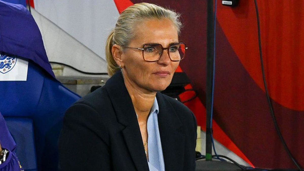 Sarina Wiegman during England's 5-0 victory over Greece