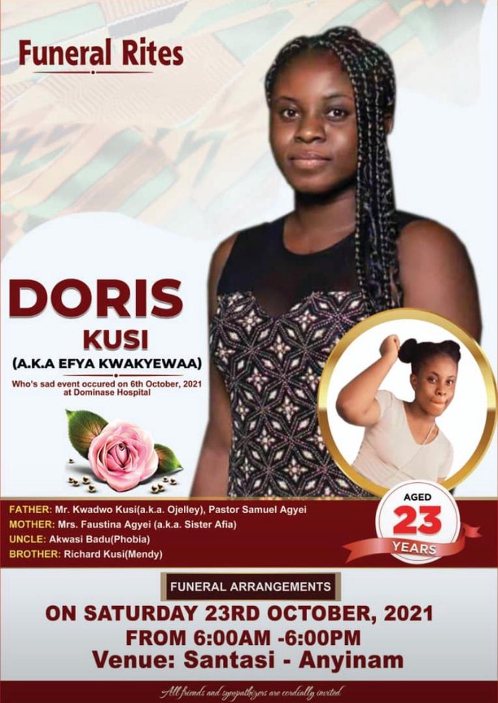 Sad News: 23 years old beautiful lady d!es after a short illness