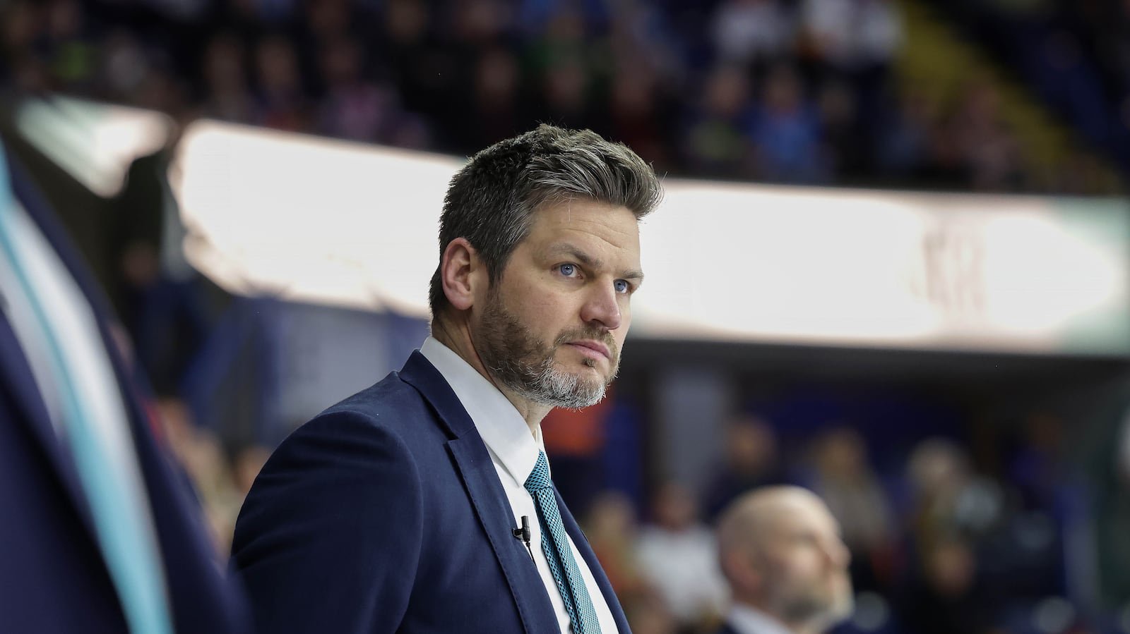 Press Eye - Belfast, Northern Ireland - 16th April 2023 - Photo by Katie Jean Cherry/Presseye

Belfast Giants’ coach Adam Keefe during Sunday’s Elite Ice Hockey League Playoff Final against the Cardiff Devils at the Motorpoint Arena, Nottingham.     Photo by William Cherry/Presseye