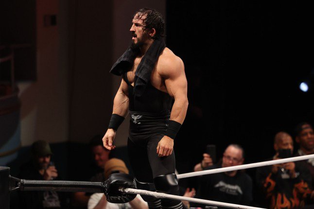 Mandatory Credit: Photo by Kyle Stevens/Shutterstock (16191412i) PAC (Benjamin Satterley, Adrian Neville) is seen at All Elite Wrestling Dynamite on Saturday, December 20, 2025 inside the Hammerstein Ballroom at the Manhattan Center. The segment was taped for AEW Dynamite on 34th Street in New York City. AEW Dynamite on 34th Street, The Hammerstein Ballroom at the Manhattan Center, New York, USA - 24 Dec 2025