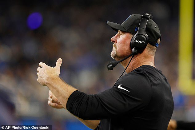 Saved by thre coach: Homeowner Michael Pingel credited Lions coach Dan Campbell (pictured) who called time at just the right time