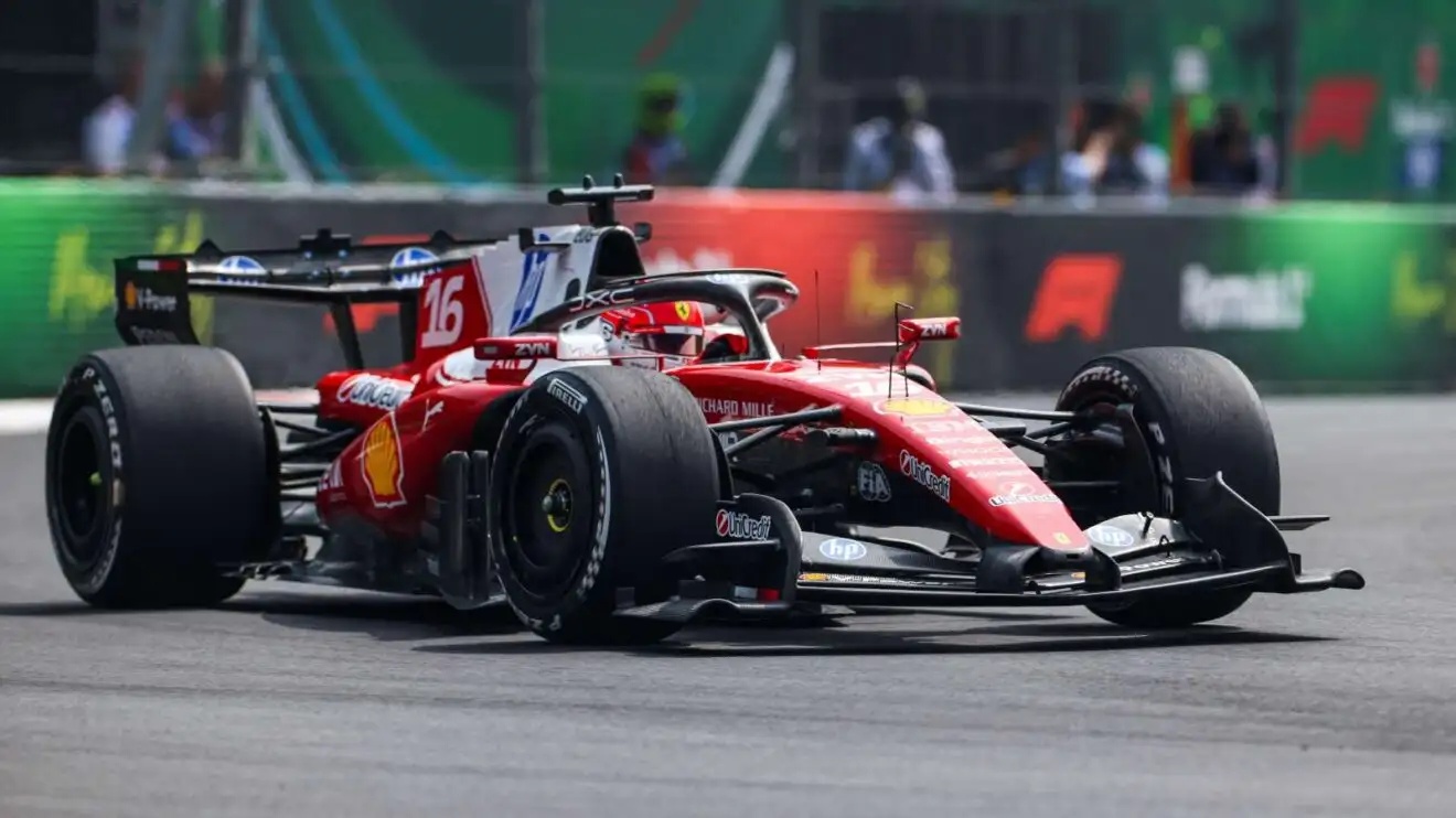 Charles Leclerc drives in free practice at the Mexico City Grand Prix.
