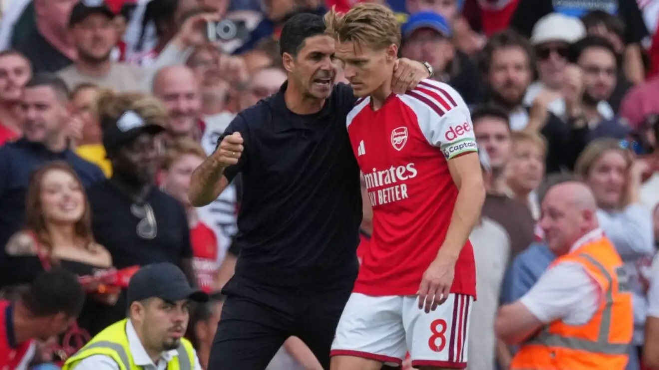 Martin Odegaard and Mikel Arteta