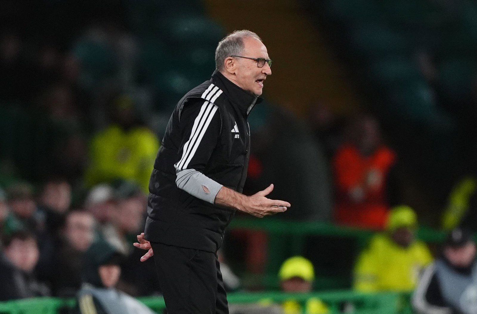 Celtic Manager Martin O'Neill on the touchline at Celtic Park
