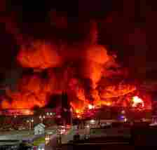 A huge inferno erupted at the Nova Poshta warehouse in Odesa