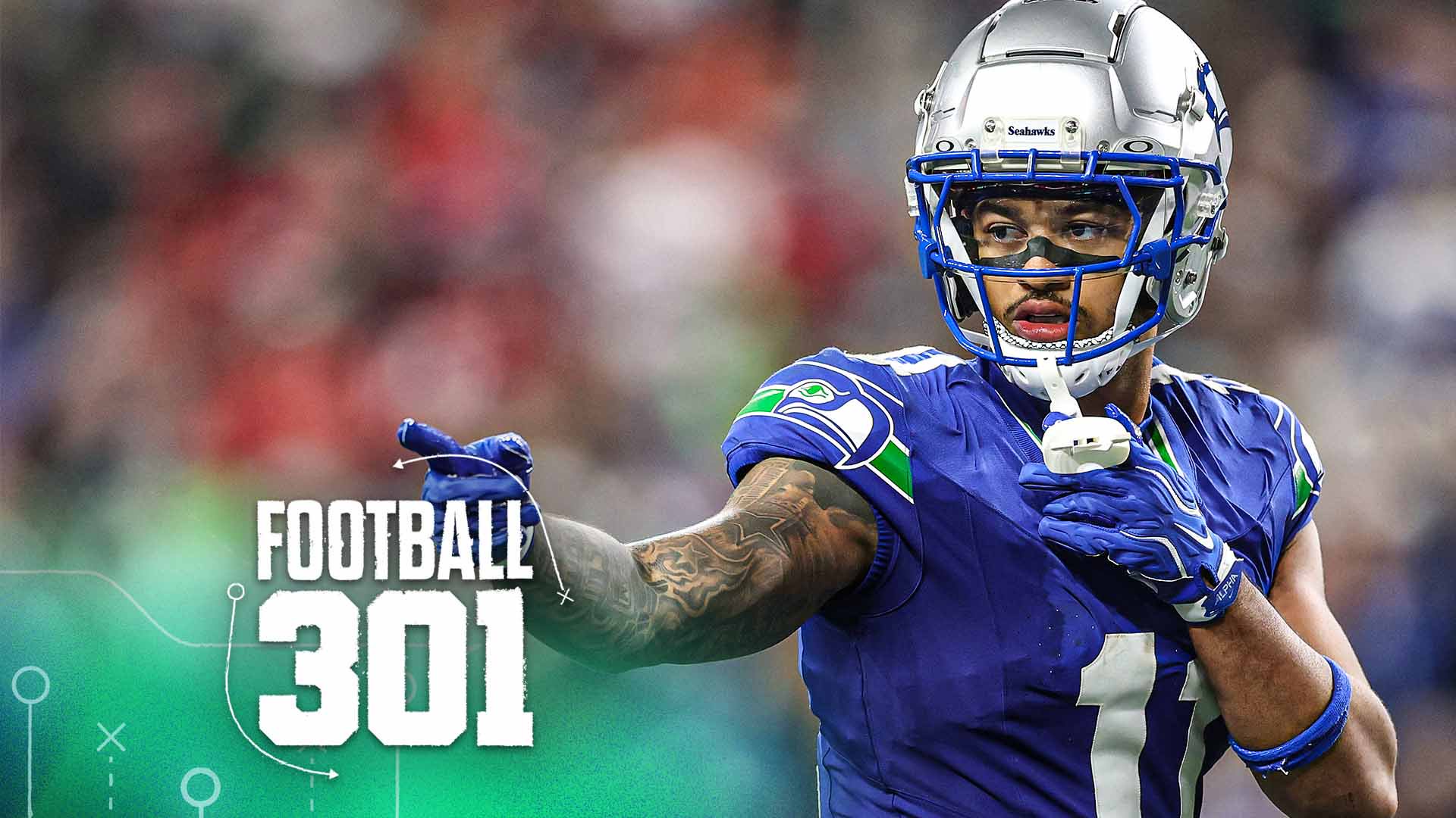 SEATTLE, WASHINGTON - OCTOBER 25: Jaxon Smith-Njigba #11 of the Seattle Seahawks signals against the Kansas City Chiefs during the third quarter at Lumen Field on October 25, 2026 in Seattle, Washington. (Photo by Steph Chambers/Getty Images)