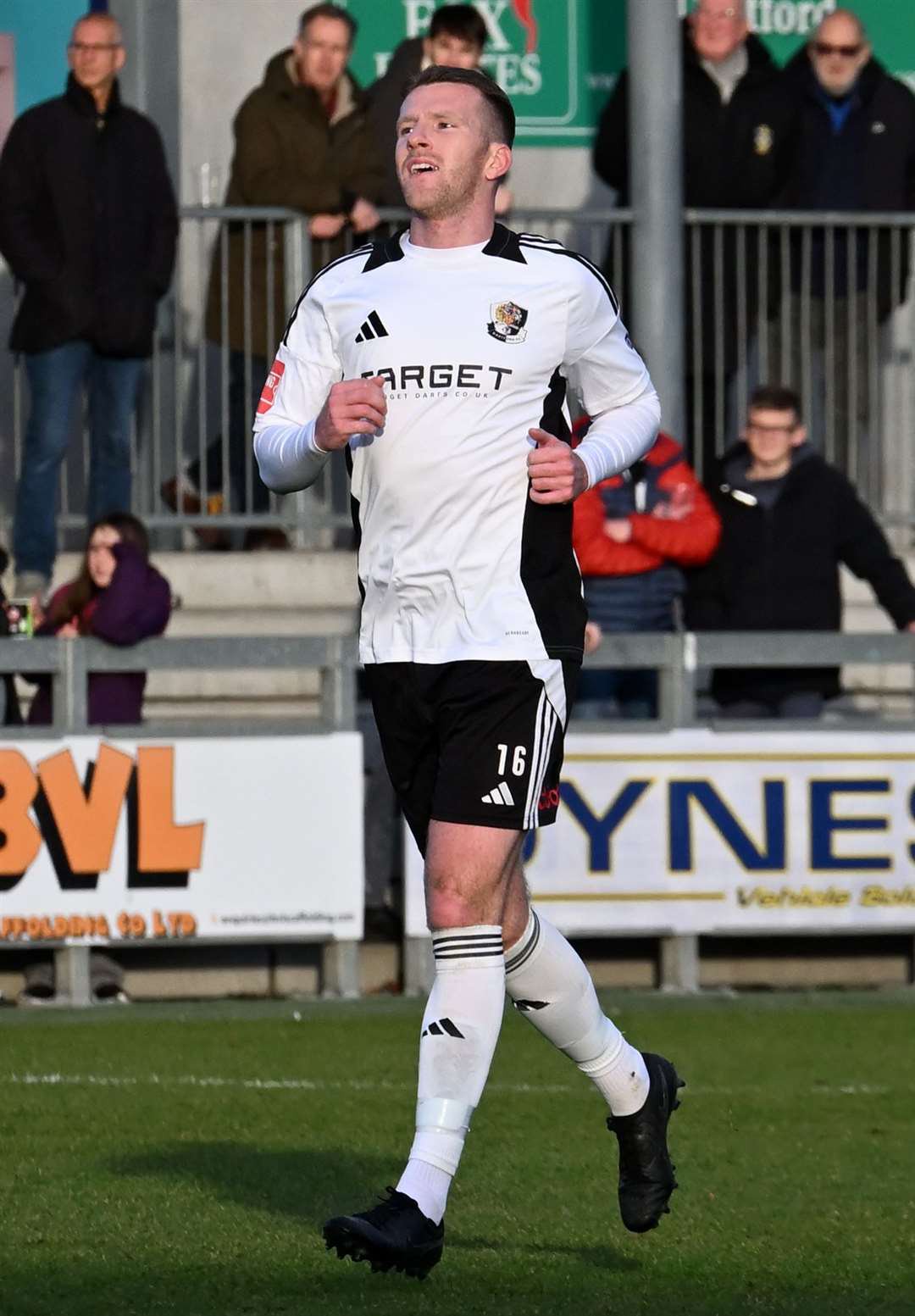 Joe Tennent - made his injury comeback in Dartford’s midweek 4-1 Kent Senior Cup success against Bromley. Picture: Simon Hildrew