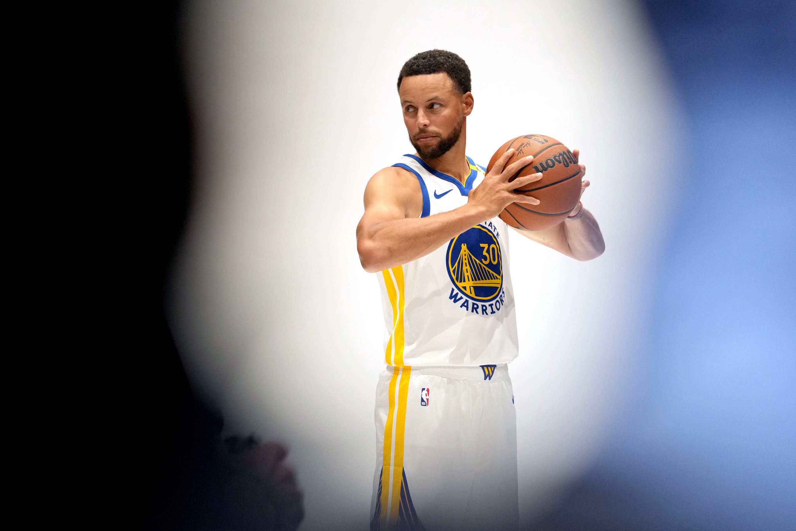 Sep 28, 2026; San Francisco, CA, USA;  Golden State Warriors guard Stephen Curry (30) poses for a photo during Media Day at the Chase Center.  Mandatory Credit: Cary Edmondson-Imagn Images
