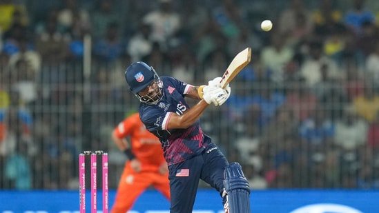 Shubham Ranjane played a fiery cameo towards the end to take USA past the 190 mark.(PTI)