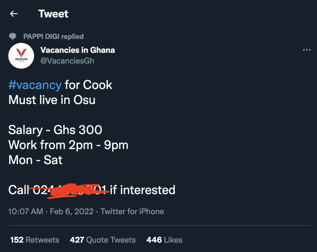 Massive Reactions After Popular Restaurant In Osu Offers 300 As Salary For Cook Myinfo Com Gh