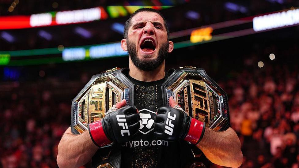 Islam Makhachev celebrates beating Ian Machado Garry in August