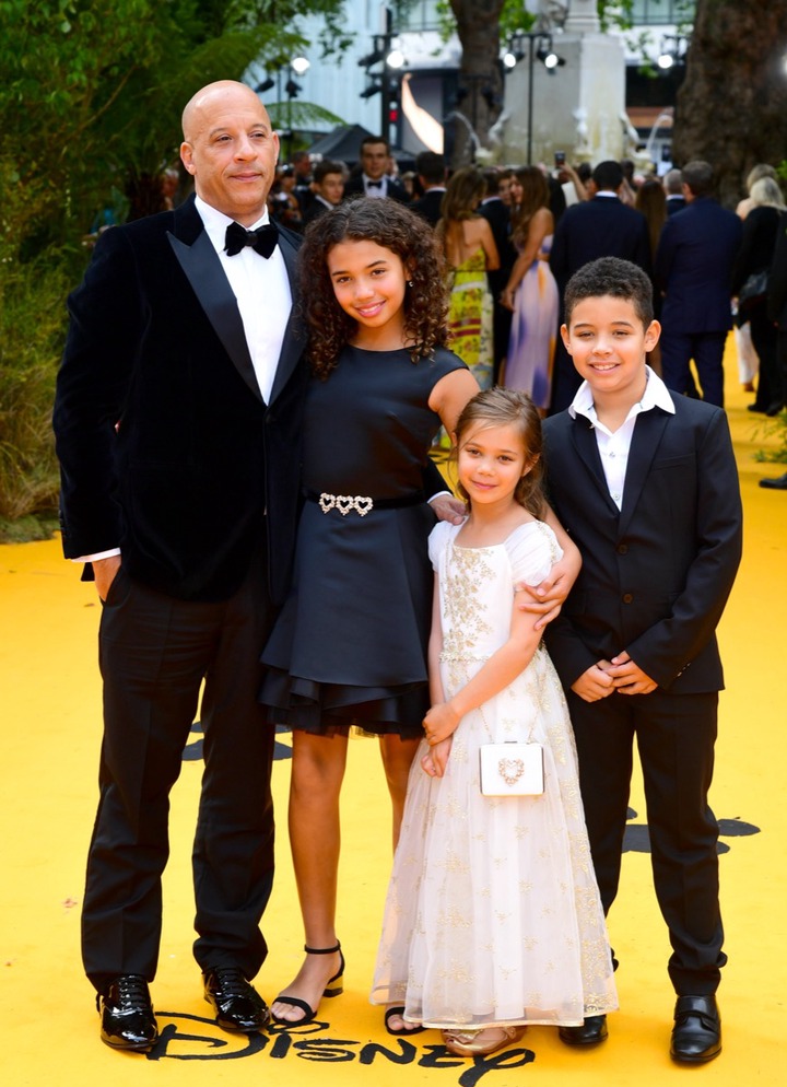 Vin Diesel and his children, Hania Riley Sinclair, Pauline Sinclair and Vincent Sinclair in 2019
