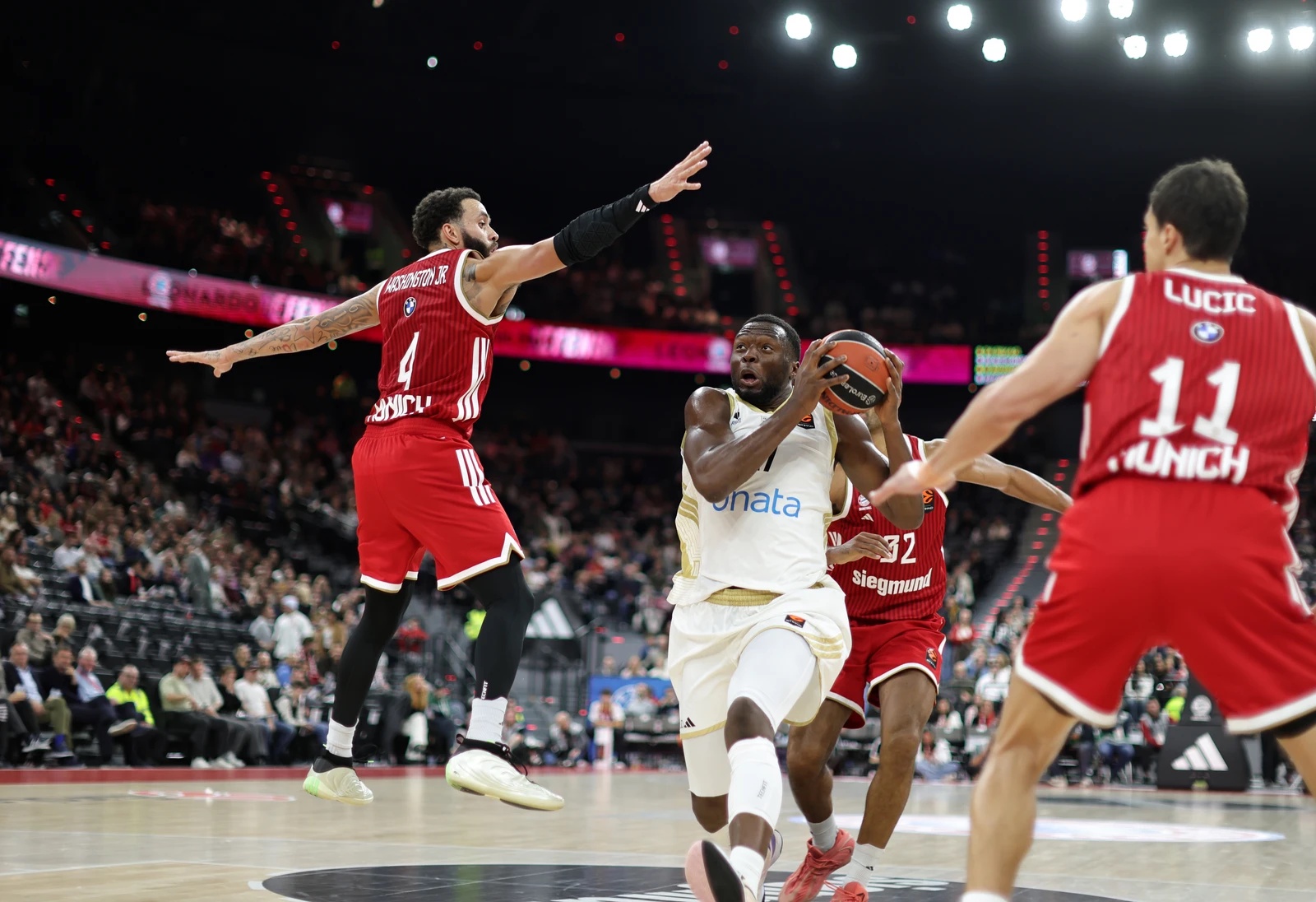 Dubai Basketball's Mfiondu Kabengele was voted MVP in the EuroLeague win over Bayern Munich. (Supplied)