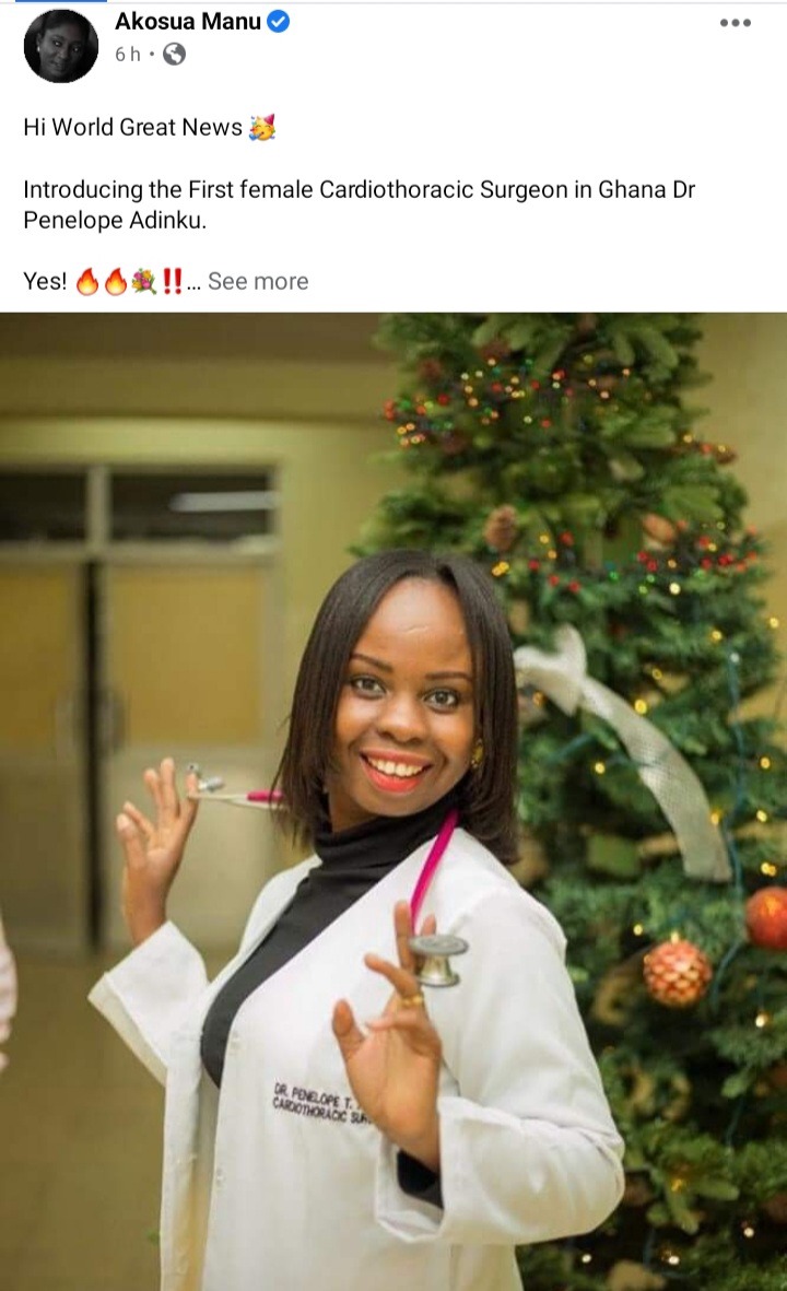Reactions As Beautiful Lady Becomes Ghana's First Female Surgeon Who Can Open Human Heart And Repair Perfectly