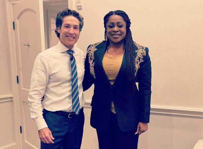 Sinach and Joel Osteen, the Lead Pastor of LakeWood Church