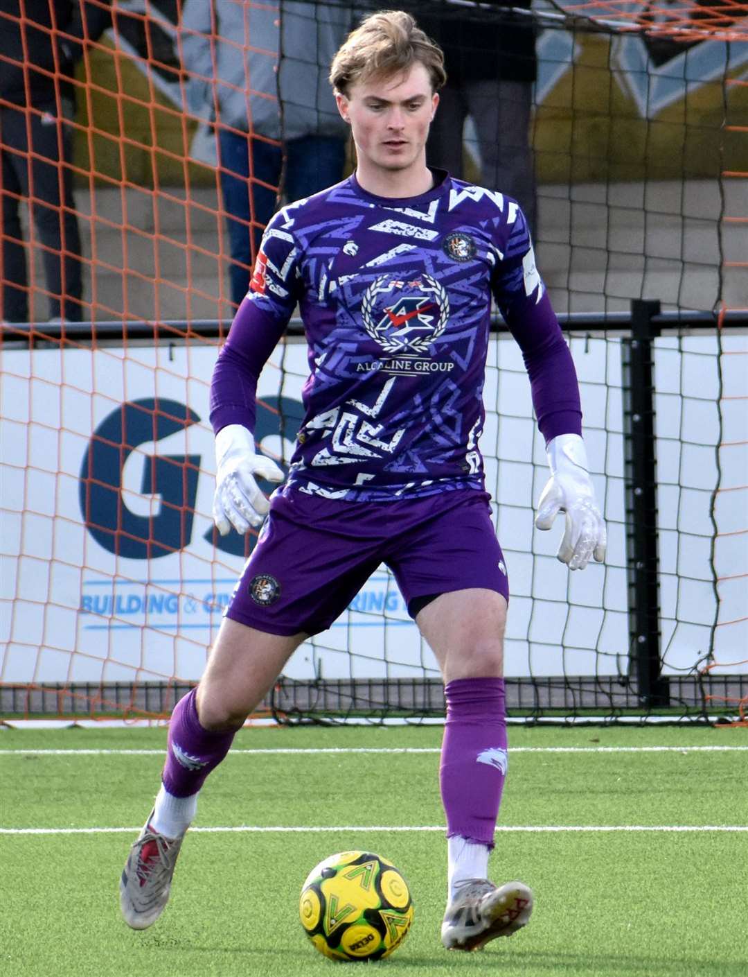Folkestone goalkeeper Ted Collins - led the team to a first clean sheet since August in a 2-0 weekend National League South win over Farnborough. Picture: Randolph File