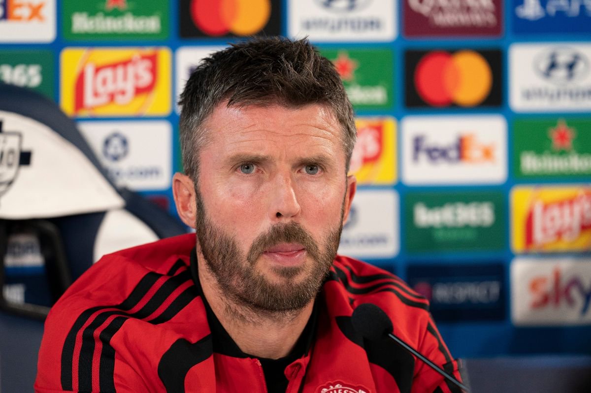 Michael Carrick during the Manchester United MD-1 Press Conference ahead of Como 1907 vs Manchester United, Giuseppe Sinigaglia Stadium, Como, Italy on 20 October 2026