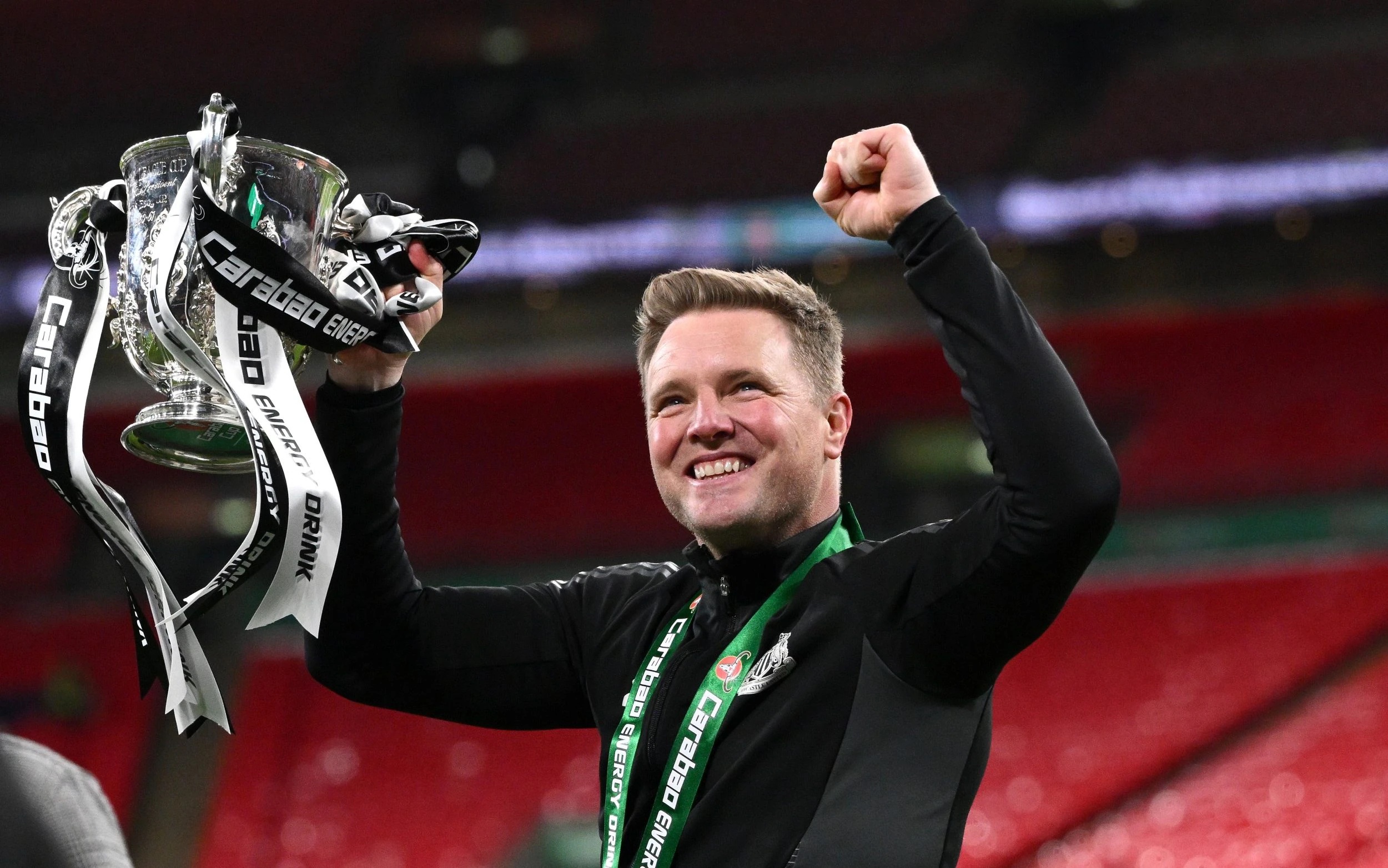 Newcastle United head coach Eddie Howe celebrates