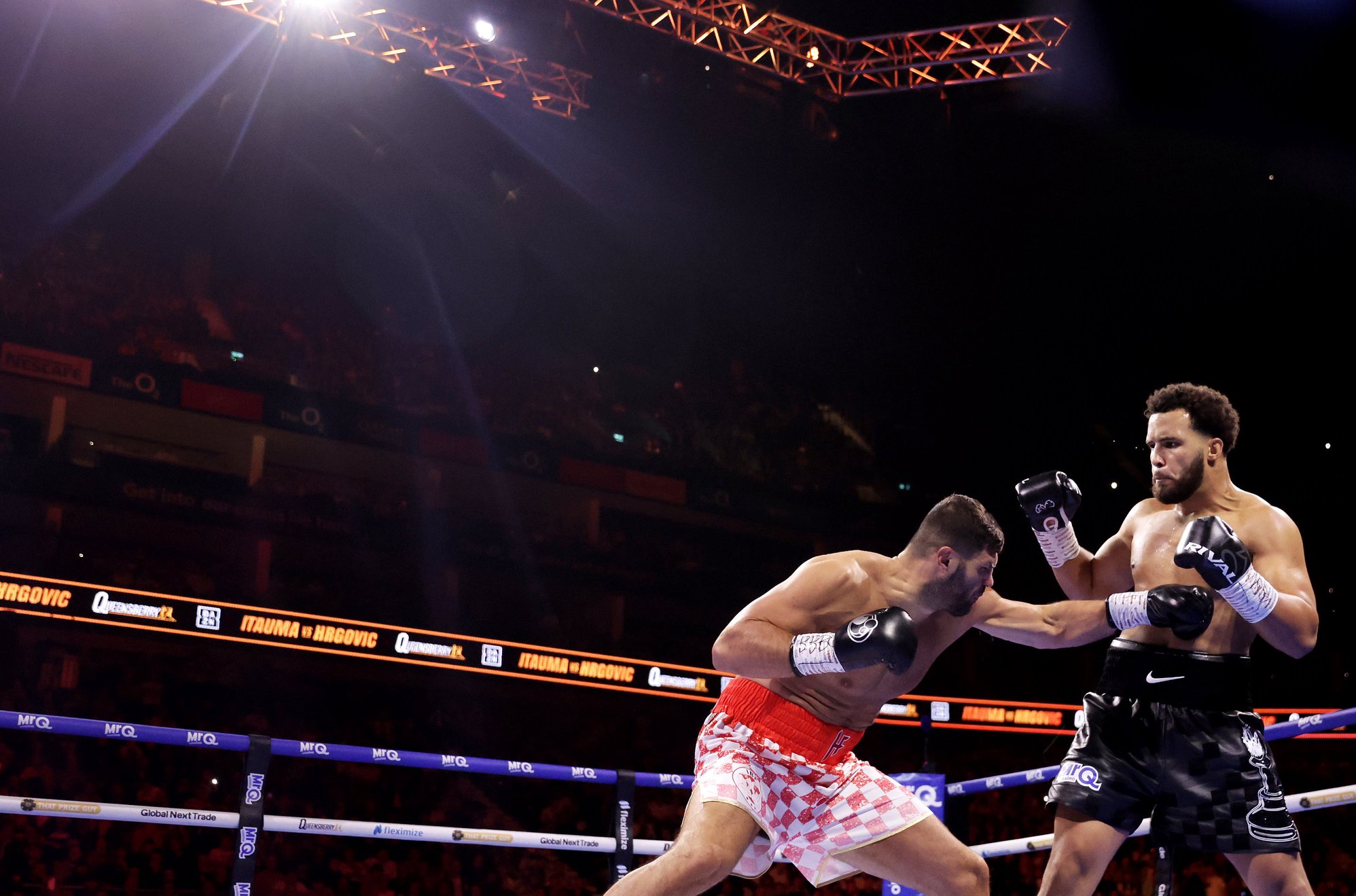Moses Itauma being defeated by Filip Hrgovic (left) (Steven Paston/PA)